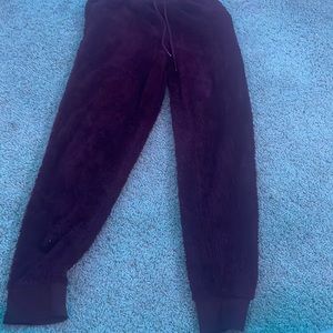 fuzy red sweatpants